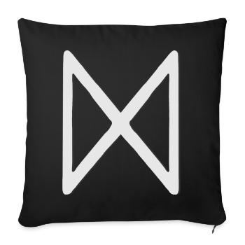 Futhark Runic Alphabet Dagaz - Sofa pillowcase 17,3'' x 17,3'' (45 x 45 cm) - black - Front