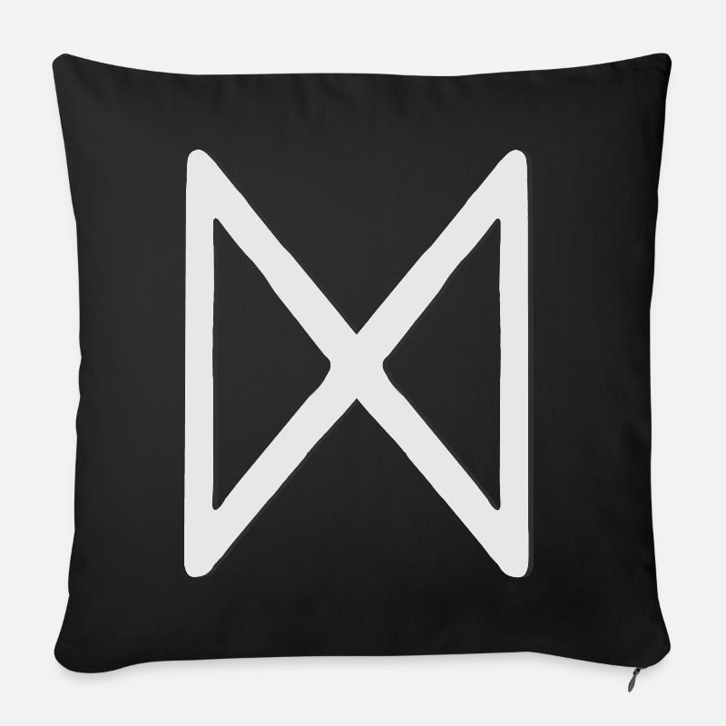 Futhark Runic Alphabet Dagaz - Sofa pillowcase 17,3'' x 17,3'' (45 x 45 cm) - black