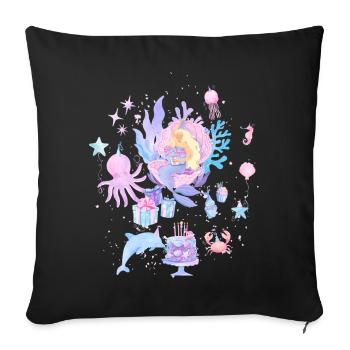 Ocean shirt under the sea T shirt - Sofa pillowcase 17,3'' x 17,3'' (45 x 45 cm) - black - Front