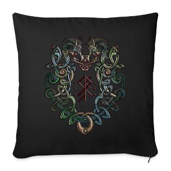 Wikinger Ornament Schlangen - Sofakissenbezug 45 x 45 cm - Schwarz - Vorne