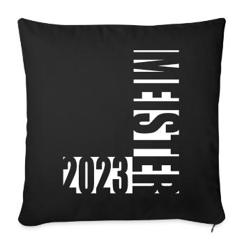 Meister 2023 Aufstiegstrikot Aufstieg 23 - Sofakissenbezug 45 x 45 cm - Schwarz - Vorne