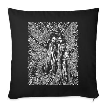 Fairycore Aesthetics Skeleton Fairy Goth Grunge G - Sofa pillowcase 17,3'' x 17,3'' (45 x 45 cm) - black - Front