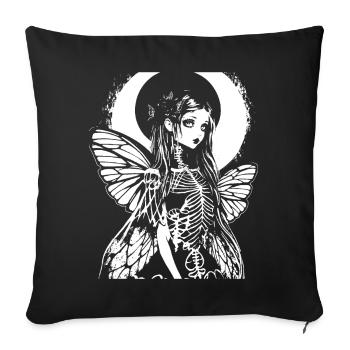 Fairycore Aesthetics Skeleton Fairy Goth Grunge G - Sofa pillowcase 17,3'' x 17,3'' (45 x 45 cm) - black - Front