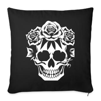 Horreur Crâne Crâne Art Crâne Gothique Heavy Metal - Housse de coussin décorative 45 x 45 cm - noir - Devant