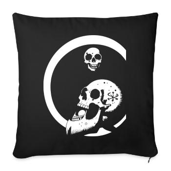Horreur Crâne Crâne Art Crâne Gothique Heavy Metal - Housse de coussin décorative 45 x 45 cm - noir - Devant