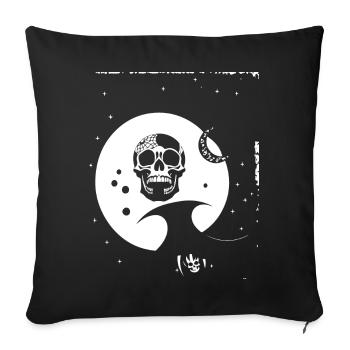 Horror Schädel Schädel Kunst Schädel Gothic Heavy Metal - Sofakissenbezug 45 x 45 cm - Schwarz - Vorne