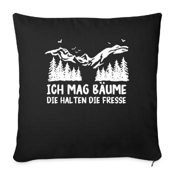 Baum Wald Bäume Natur Lustiger Spruch - Sofakissenbezug 45 x 45 cm - Schwarz - Vorne