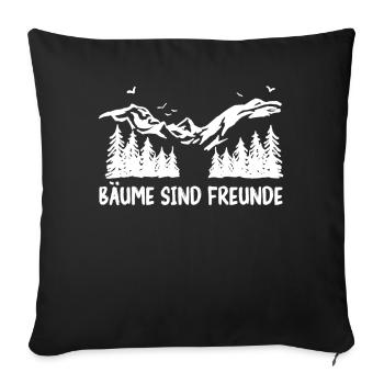 Baum Wald Bäume Natur Lustiger Spruch - Sofakissenbezug 45 x 45 cm - Schwarz - Vorne