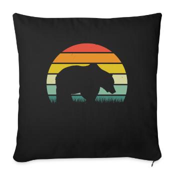 Bear, Bear, Grizzly Bear, Brown Bear - Sofa pillowcase 17,3'' x 17,3'' (45 x 45 cm) - black - Front