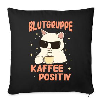 Kaffee Coffee Kaffeetrinker Kaffeeliebhaber - Sofakissenbezug 45 x 45 cm - Schwarz - Vorne