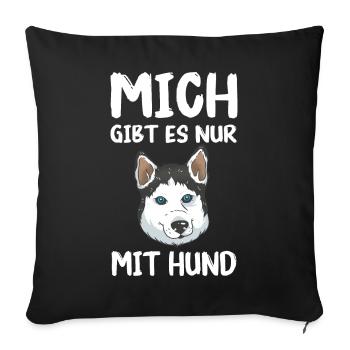 Husky Siberian Husky Hund - Sofakissenbezug 45 x 45 cm - Schwarz - Vorne