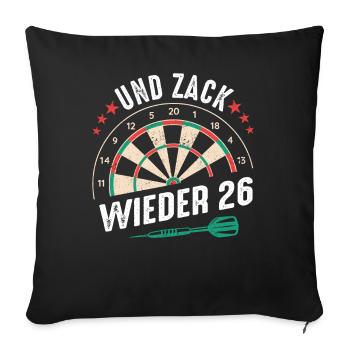 Dart Darts Dartspieler Dartsport - Sofakissenbezug 45 x 45 cm - Schwarz - Vorne