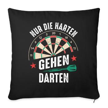 Dart Darts Dartspieler Dartsport - Sofakissenbezug 45 x 45 cm - Schwarz - Vorne