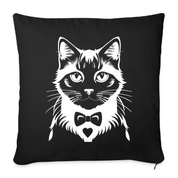 Funny Cat Silhouette Cheeky Fun Cats - Sofa pillowcase 17,3'' x 17,3'' (45 x 45 cm) - black - Front