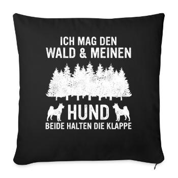 Baum Wald Bäume Natur Lustiger Spruch - Sofakissenbezug 45 x 45 cm - Schwarz - Vorne