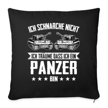 Panzer Kampfpanzer Panzerkampfwagen Panzerfahrer - Sofakissenbezug 45 x 45 cm - Schwarz - Vorne