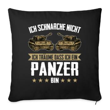 Panzer Kampfpanzer Panzerkampfwagen Panzerfahrer - Sofakissenbezug 45 x 45 cm - Schwarz - Vorne