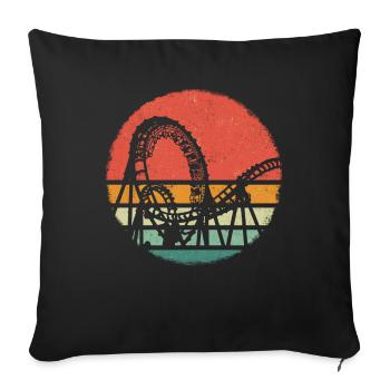 Roller Coaster Amusement Park Roller Coaster - Sofa pillowcase 17,3'' x 17,3'' (45 x 45 cm) - black - Front