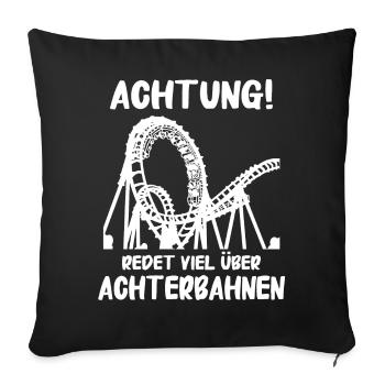 Achterbahn Freizeitpark Roller Coaster - Sofakissenbezug 45 x 45 cm - Schwarz - Vorne