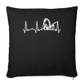 Roller Coaster Amusement Park Roller Coaster - Sofa pillowcase 17,3'' x 17,3'' (45 x 45 cm) - black - Front
