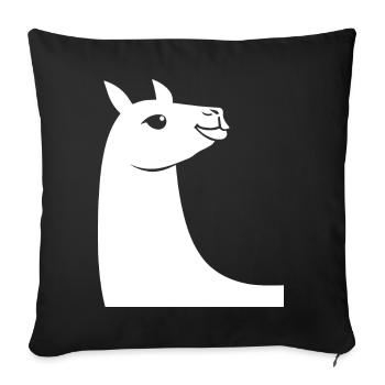 Drôle de lama Silhouette Cheeky Fun Lamas - Housse de coussin décorative 45 x 45 cm - noir - Devant