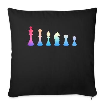 Chess Chess Player Chess Piece - Sofa pillowcase 17,3'' x 17,3'' (45 x 45 cm) - black - Front