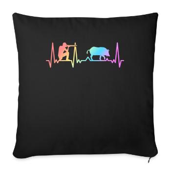 Chasseur de sanglier chasseur de sanglier forestier sanglier - Housse de coussin décorative 45 x 45 cm - noir - Devant