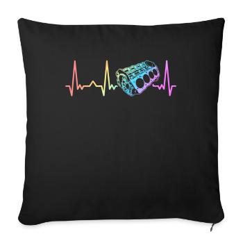V8 engine 8 cylinder displacement car tuning tuner - Sofa pillowcase 17,3'' x 17,3'' (45 x 45 cm) - black - Front