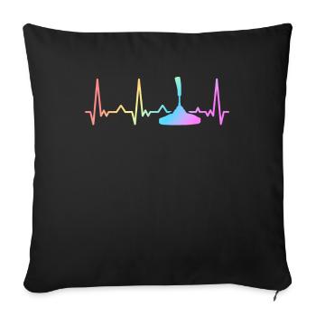 curling cur - Sofa pillowcase 17,3'' x 17,3'' (45 x 45 cm) - black - Front
