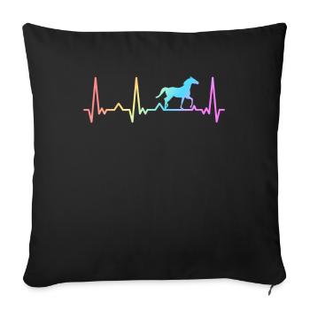 Equitation Cavalier Chevaux Equestre - Housse de coussin décorative 45 x 45 cm - noir - Devant
