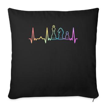 Chess Chess Player Chess Piece - Sofa pillowcase 17,3'' x 17,3'' (45 x 45 cm) - black - Front