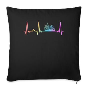 Book Reading Books Book Nerd Bookworm - Sofa pillowcase 17,3'' x 17,3'' (45 x 45 cm) - black - Front