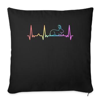 Lapin Lapin Lapin Animal de compagnie - Housse de coussin décorative 45 x 45 cm - noir - Devant