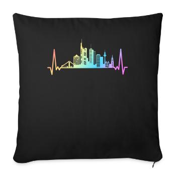 Francfort, Hesse, Allemagne, Francfort - Housse de coussin décorative 45 x 45 cm - noir - Devant