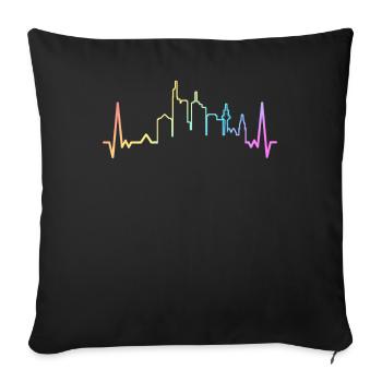Francfort, Hesse, Allemagne, Francfort - Housse de coussin décorative 45 x 45 cm - noir - Devant