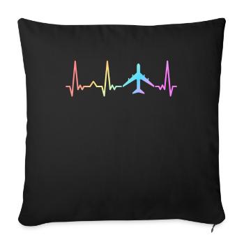 Avion Avion Observateur Pilote Pilotes Avions - Housse de coussin décorative 45 x 45 cm - noir - Devant