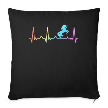 Licorne Licornes Créatures mythiques Mystique - Housse de coussin décorative 45 x 45 cm - noir - Devant