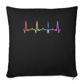 Darts Darts Darts Player Darts - Sofa pillowcase 17,3'' x 17,3'' (45 x 45 cm) - black - Front