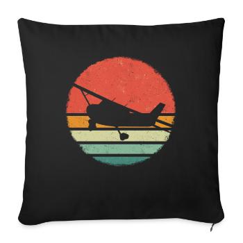 Avion Avion Observateur Pilote Pilotes Avions - Housse de coussin décorative 45 x 45 cm - noir - Devant