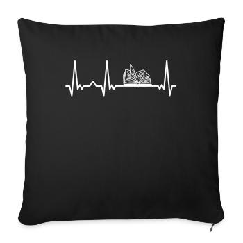 Book Reading Books Book Nerd Bookworm - Sofa pillowcase 17,3'' x 17,3'' (45 x 45 cm) - black - Front