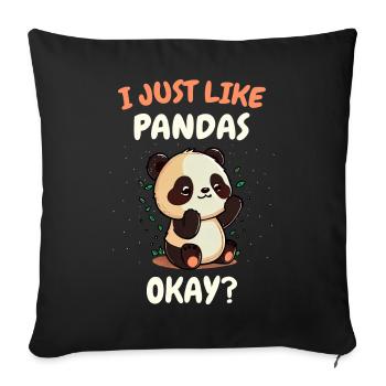 Panda Bear Panda Animal Pandas - Sofa pillowcase 17,3'' x 17,3'' (45 x 45 cm) - black - Front