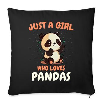Panda Bear Panda Animal Pandas - Sofa pillowcase 17,3'' x 17,3'' (45 x 45 cm) - black - Front