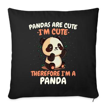 Panda Bear Panda Animal Pandas - Sofa pillowcase 17,3'' x 17,3'' (45 x 45 cm) - black - Front
