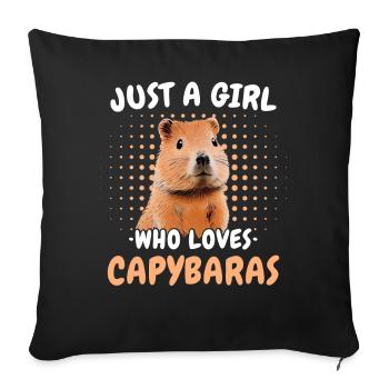 Capybara capybara rodent animal - Sofa pillowcase 17,3'' x 17,3'' (45 x 45 cm) - black - Front