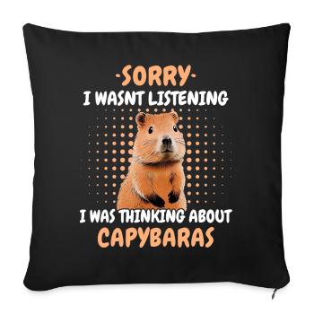 Capybara capybara rodent animal - Sofa pillowcase 17,3'' x 17,3'' (45 x 45 cm) - black - Front