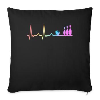 Bowling Bowler Pin Ball Bowling Ball - Housse de coussin décorative 45 x 45 cm - noir - Devant