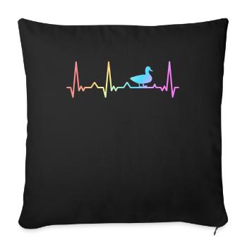 Duck Duck Bird Animal Quack - Sofa pillowcase 17,3'' x 17,3'' (45 x 45 cm) - black - Front