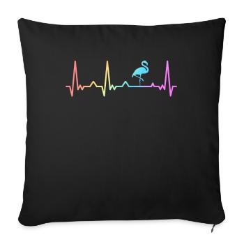 Flamingo Animal Pink - Sofa pillowcase 17,3'' x 17,3'' (45 x 45 cm) - black - Front