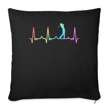 Golf Golf Golf Terrain de golf par Minigolf Sport - Housse de coussin décorative 45 x 45 cm - noir - Devant