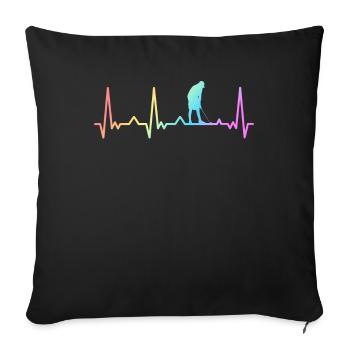 Golf Golf Golf Terrain de golf par Minigolf Sport - Housse de coussin décorative 45 x 45 cm - noir - Devant
